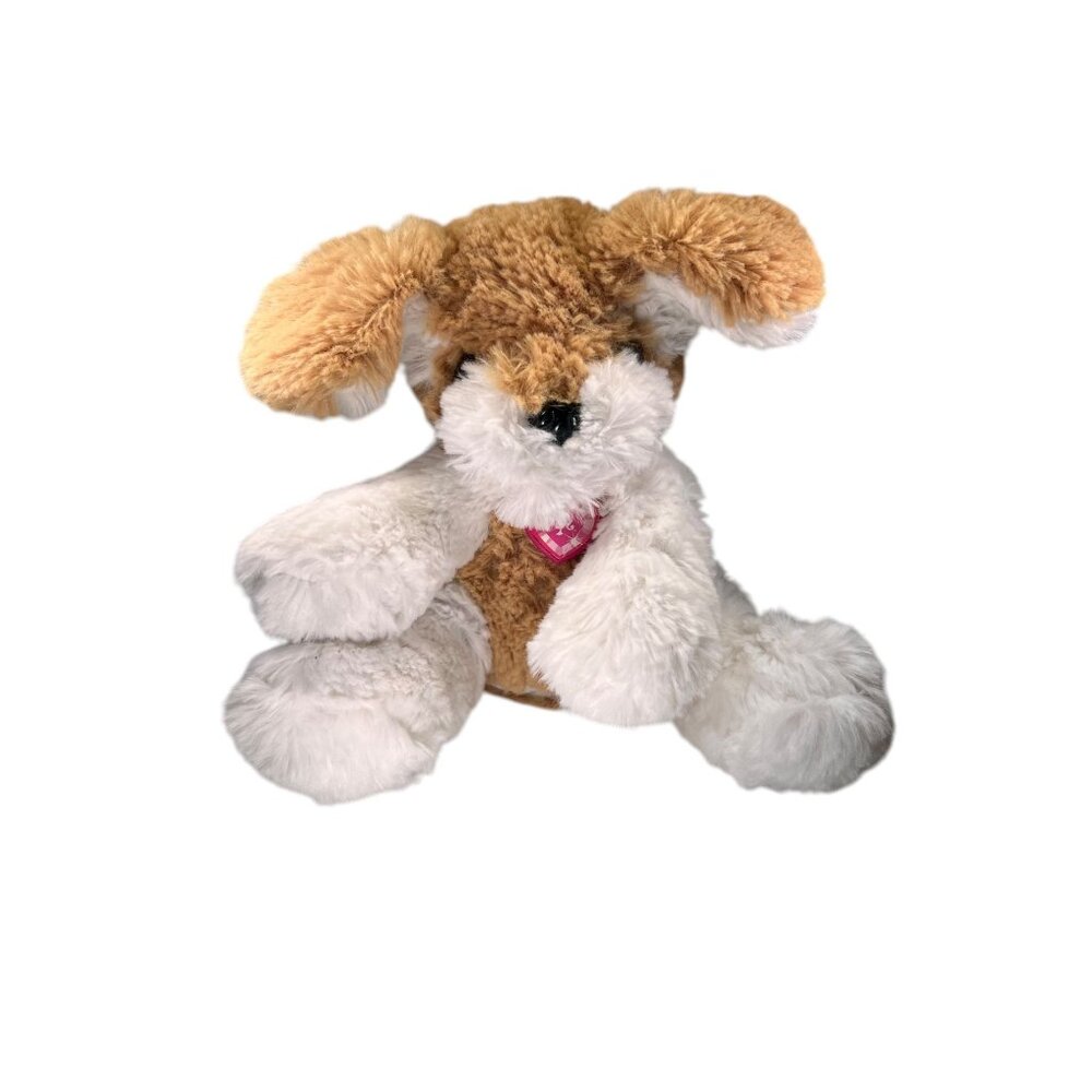 Barbie Animated Puppy Dog Stuffed Animal Pink Collar Plush Tan White 2012 WORKS - Picture 1 of 11